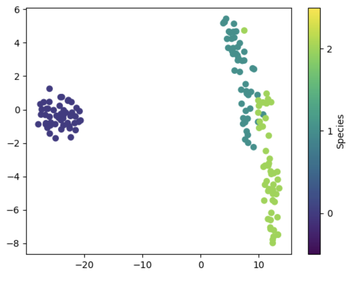 scatter plot post T-SNE
